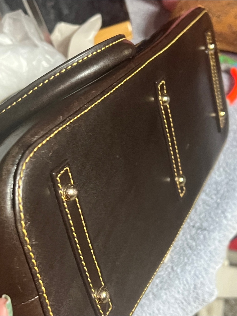 Dooney & Bourke Deep Burgundy Croc-Embossed Leather Satchel - Picture 5 of 8